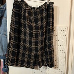 Plaid Black and Tan Women's Skirt
